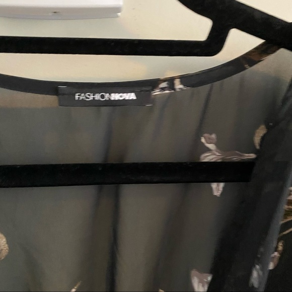 Fashion Nova Sheer Black and Pink Floral Romper - Picture 12 of 16